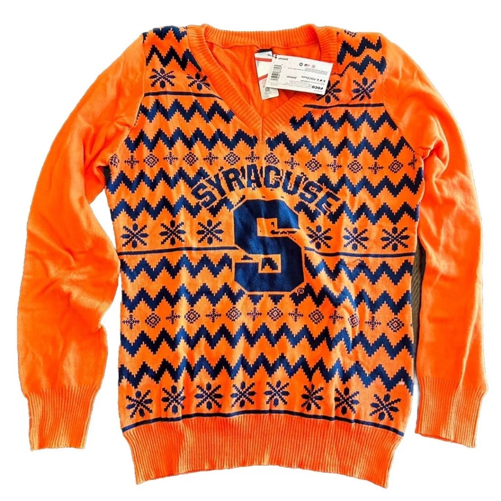 FOCO Collegiate Ugly Sweater SYRACUSE University  Cotton Womens Large
